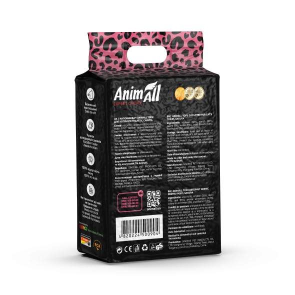 AnimAll Tofu Наповнювач соєвий з ароматом сакури 6 л - 3