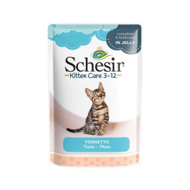 Schesir Kitten Care Tuna Влажный корм для котят тунец в желе пауч, 85 г
