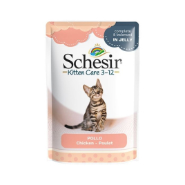 Schesir Kitten Care Chicken Влажный корм для котят куриное филе в желе пауч, 85 г