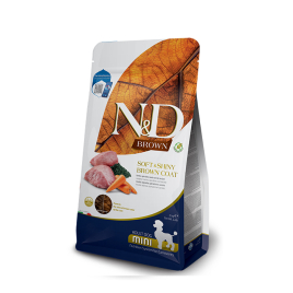 Farmina N&amp;D Brown Lamb Spirulina&amp;Carrot Adult Mini Беззерновий сухий корм з ягням, спіруліною і морквою для собак малих порід з коричневою шерстю, 2 кг