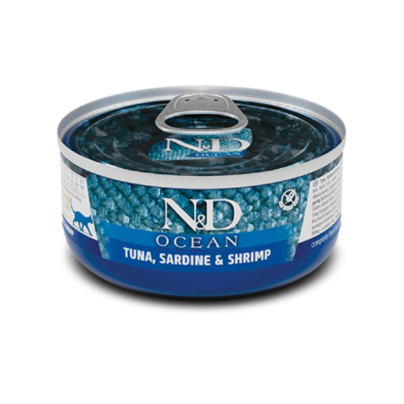 Farmina N&amp;D Ocean GF Tuna Sardine &amp; Shrimp Adult Вологий корм з тунцем, сардиною і креветками для котів, 70 г