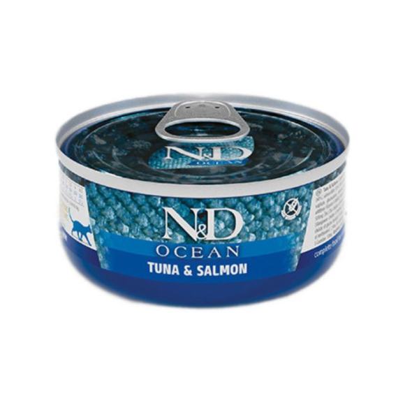 Farmina N&amp;D Ocean GF Tuna &amp; Salmon Adult Вологий корм з тунцем і лососем для котів, 70 г