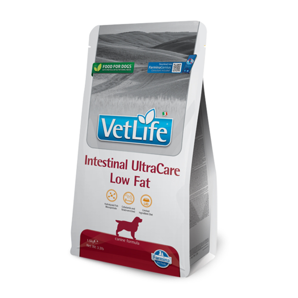 Farmina Vet Life Intestinal UltraCare Low Fat Сухой лечебный корм для собак с низкой жирностью при заболевании ЖКТ, 1,5 кг