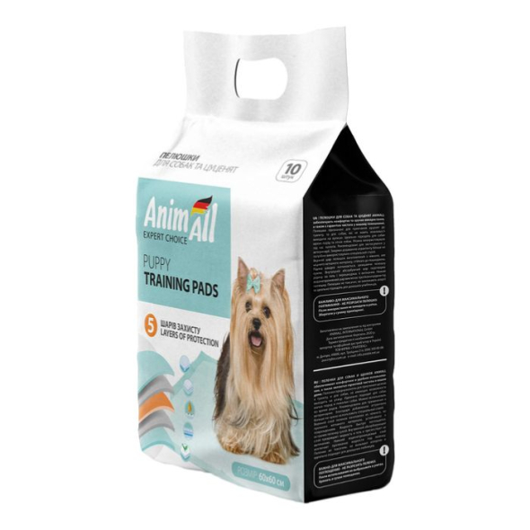 AnimAll Пелюшки для цуценят і дорослих собак, 60 х 60 см, 10 шт
