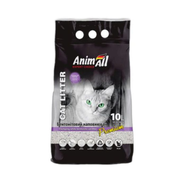 AnimAll Наповнювач бентонітовий білий з ароматом лаванди, 10 л