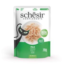 Schesir Chicken Fillets Вологий корм для котів куряче філе в желе пауч, 85 г