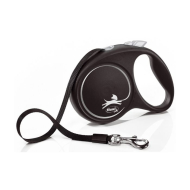 Flexi Black Design M Поводок-рулетка для собак весом до 25 кг, лента, 5 м, черная