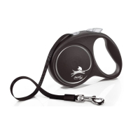 Flexi Black Design L Повідець-рулетка для собак вагою до 50 кг, стрічка, 5 м, чорна