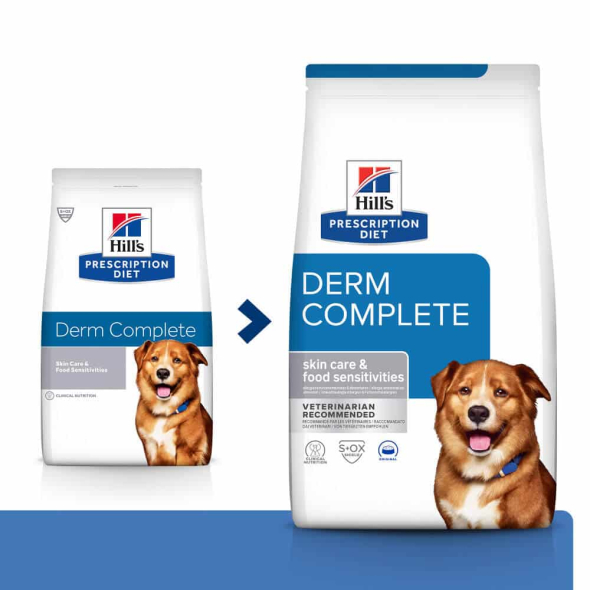 Hill's Prescription Diet Derm Complete Сухой лечебный корм для собак всех пород с рисом и яйцом при атопическом дерматите и пищевой аллергии 4 кг - 2