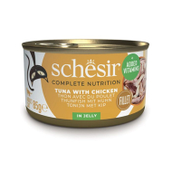 Schesir Tuna with Chicken Вологий корм для котів тунець з курячим філе в желе, 85 г