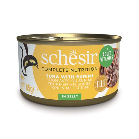 Schesir Tuna with Surimi Влажный корм для кошек тунец с сурими в желе, 85 г