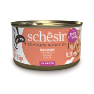 Schesir Salmon Вологий корм для котів лосось в бульйоні, 85 г