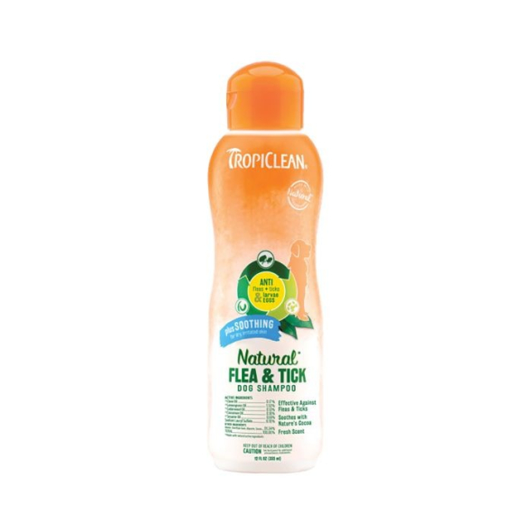 TropiClean Flea&amp;Tick Шампунь Заспокійливий від бліх і кліщів для собак, 592 мл