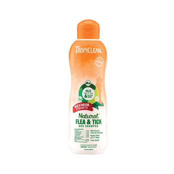 TropiClean Flea&amp;Tick Шампунь Максимальна сила від бліх і кліщів для собак, 592 мл