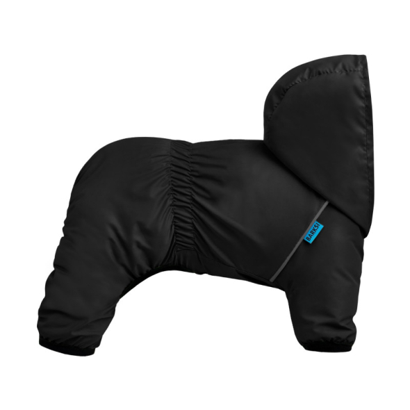 Barksi Textile Комбінезон-дощовик для собак чорний, M - 4