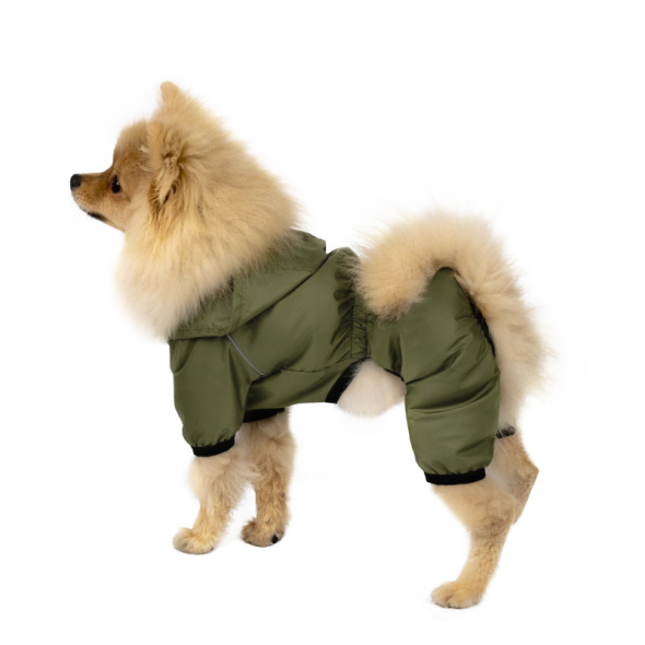 Barksi Textile Комбінезон-дощовик для собак оливковий, M - 5