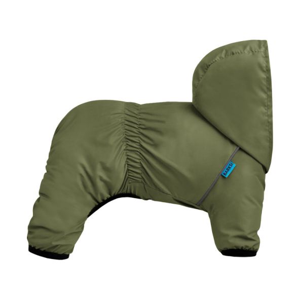 Barksi Textile Комбінезон-дощовик для собак оливковий, M - 4