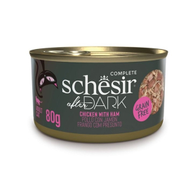 Schesir After Dark Chicken With Ham Влажный корм для кошек курица с ветчиной в бульоне, 80 г