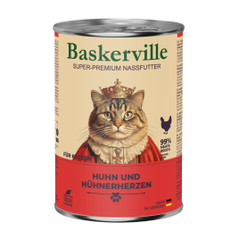 Baskerville Huhn und Huhnerherzen Влажный корм для кошек мясо курицы с сердечками, 400 г