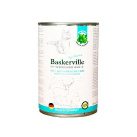 Baskerville Holistic Wild und Kaninchen Влажный корм для кошек оленина с кроликом, 400 г