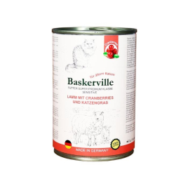 Baskerville Sensitive Lamm Mit Preiselbeeren Влажный корм для кошек ягненок с клюквой и кошачьей мятой, 400 г