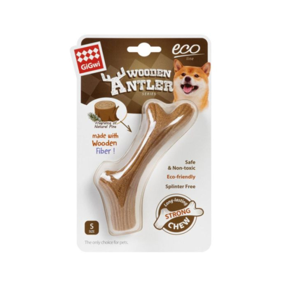 GiGwi Wooden Antler Іграшка для собак Ріг жувальний S, 14 см - 1