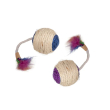 Flamingo Bouly Sisal Ball Feather Игрушка для кошек сизаловый мячик с перьями, 6 см