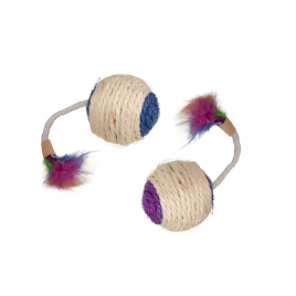 Flamingo Bouly Sisal Ball Feather ФЛАМІНГО СИЗАЛЕВИЙ М&#039;ЯЧ з пір&#039;ям, іграшка для котів