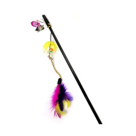 Flamingo Dangler Frizz Ball&amp;Feathers Іграшка для котів вудка з м’ячем та пір’ям, 50 см