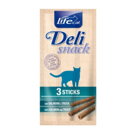 LifeCat Sticks Deli Snack Палочки с лососем и форелью для кошек, 15 г