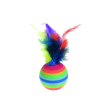 Flamingo Rainbow Balls Игрушка для кошек мячик паралоновый с перьями, 4 шт - 1