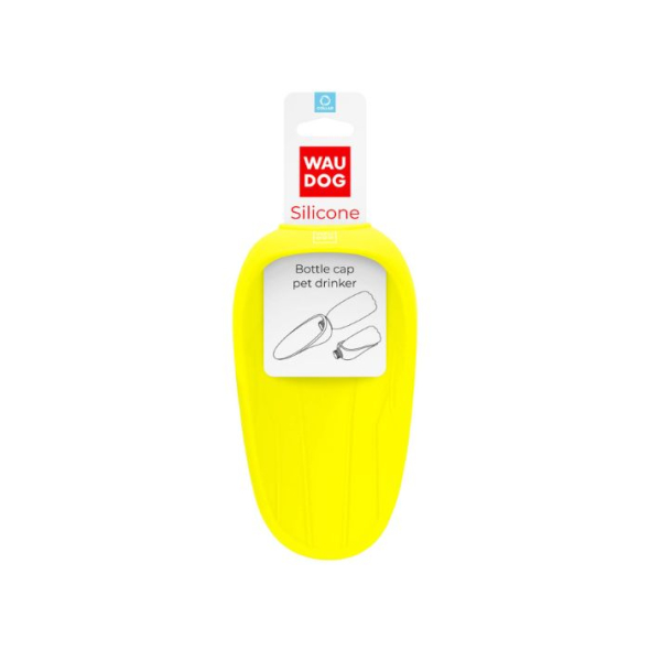 WAUDOG Silicone Поїлка-насадка на пляшку для котів і собак, жовта