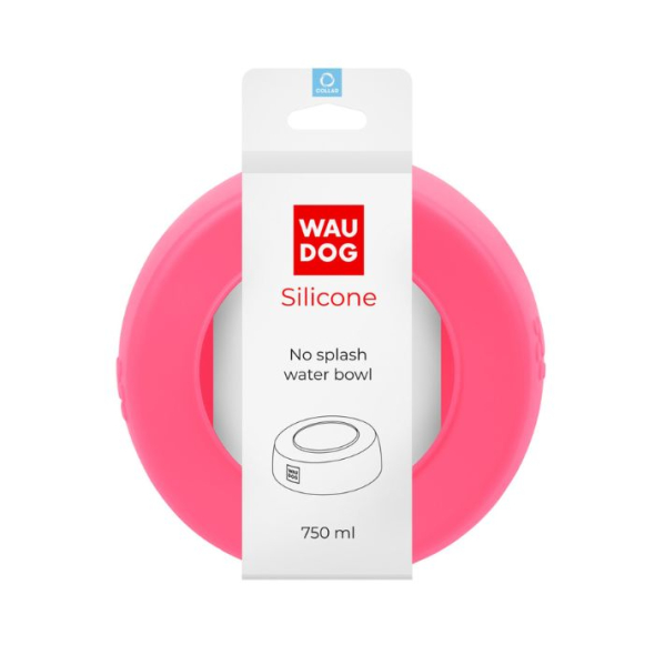 WAUDOG Silicone Миска-непроливайка для кошек и собак розовая, 750 мл - 3