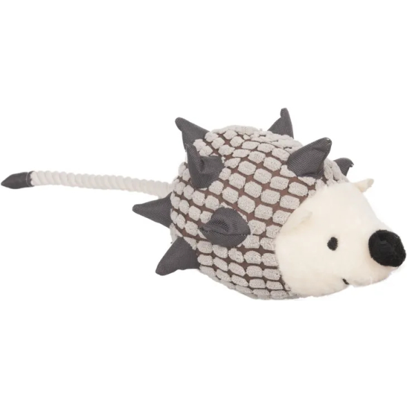 Flamingo Hedgehog Plush Мягкая игрушка для собак ёжик с пищалкой и веревкой, 16 см