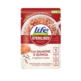 LifeCat Sterilised Mousse Влажный корм для кошек Лосось с киноа 70 г