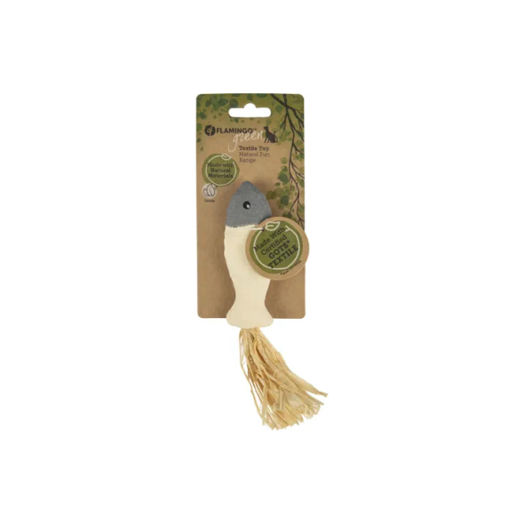 Flamingo Natural Fun Fish Мягкая игрушка для кошек рыбка с кошачьей мятой, 20 см - 1
