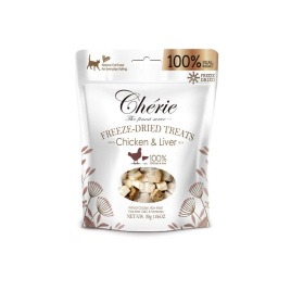Cherie Freeze-Dried Treats Chicken &amp; Liver, Лакомство из курятины и куриной печени для кошек, 30 г
