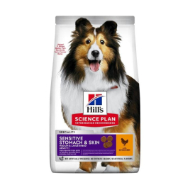 Hill’s Science Plan Adult Sensitive Stomach&amp;Skin Medium Сухий корм при чутливому шлунку та шкірі для дорослих собак середніх порід з куркою 2,5 кг
