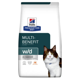 Hill's Prescription Diet w/d Multi Benefit Сухой лечебный корм с курицей для кошек с сахарным диабетом и лишним весом 3 кг