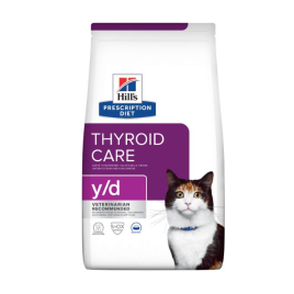 Hill's Prescription Diet y/d Thyroid Care Сухой лечебный корм для кошек для поддержания здоровья щитовидной железы при гипертиреозе 3 кг
