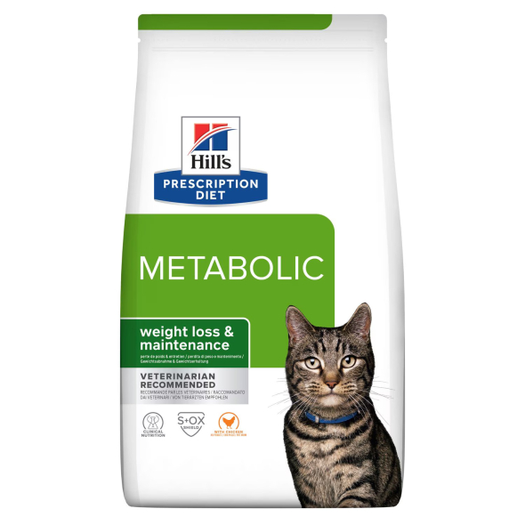 Hill's Prescription Diet Metabolic Сухой лечебный диетический корм с курицей для кошек при ожирении 3 кг