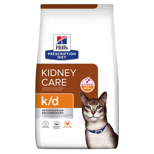 Hill's Prescription Diet k/d Kidney Care Chicken Сухий лікувальний корм з куркою для котів із захворюваннями нирок 300 г