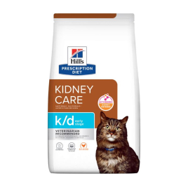 Hill's Prescription Diet k/d Kidney Care Early Stage Сухой лечебный корм с курицей для кошек для поддержания функции почек на ранней стадии заболевания 1,5 кг