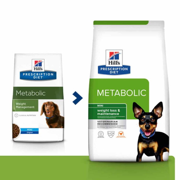 Hill's Prescription Diet Metabolic Mini Сухий лікувальний корм для собак малих порід з куркою для зниження, нормалізації та контроля ваги 1 кг - 2