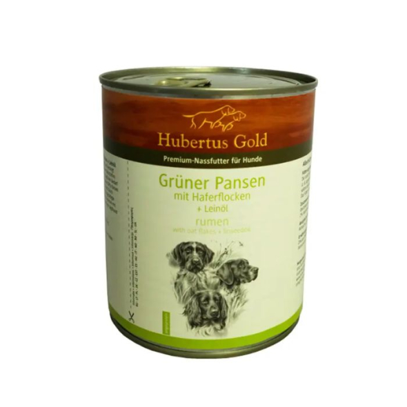 Hubertus Gold Grüner Pansen mit Haferflocken Влажный корм для собак зеленый рубец с овсянкой и льняным маслом, 800 г