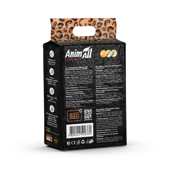 AnimAll Tofu Наполнитель соевый, с ароматом персика 6л - 3