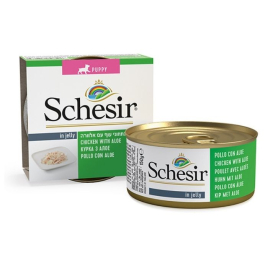 Schesir Puppy Chicken Aloe Влажный корм для щенков курица с алоэ в желе, 150 г