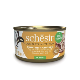 Schesir Tuna with Chicken Влажный корм для кошек тунец с куриным филе в желе, 85 г
