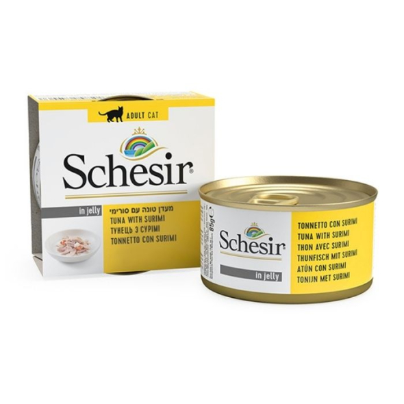 Schesir Tuna with Surimi Вологий корм для котів тунець з сурімі в желе, 85 г