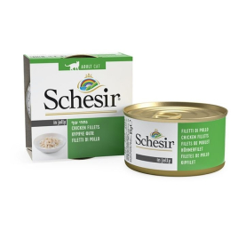 Schesir Chicken Fillets Влажный корм для кошек куриное филе в желе, 85 г